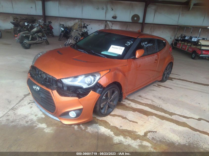 2013 HYUNDAI VELOSTER TURBO W/BLACK INT - KMHTC6AE2DU156813