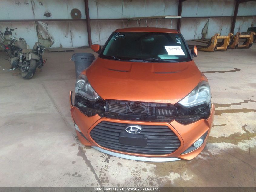 2013 HYUNDAI VELOSTER TURBO W/BLACK INT - KMHTC6AE2DU156813