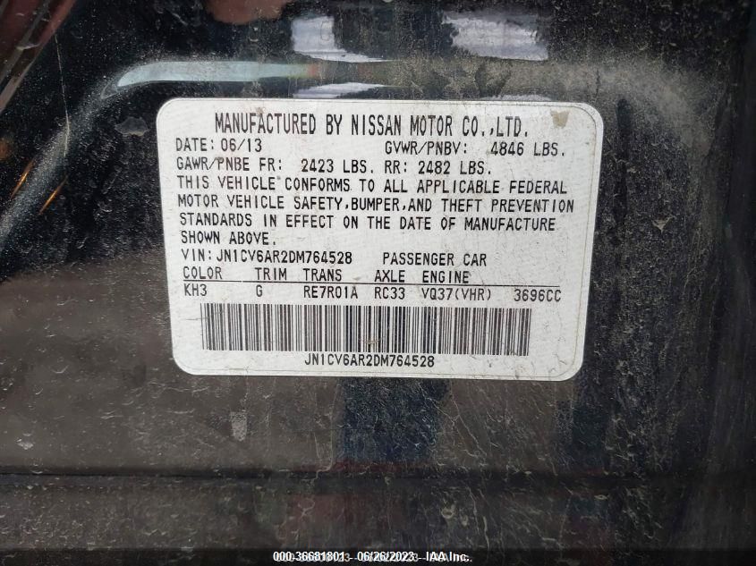 2013 INFINITI G37X JN1CV6AR2DM764528