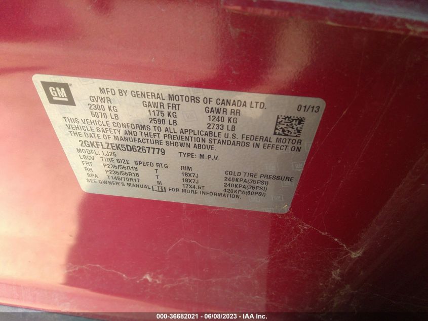 2013 GMC TERRAIN DENALI - 2GKFLZEK5D6267779