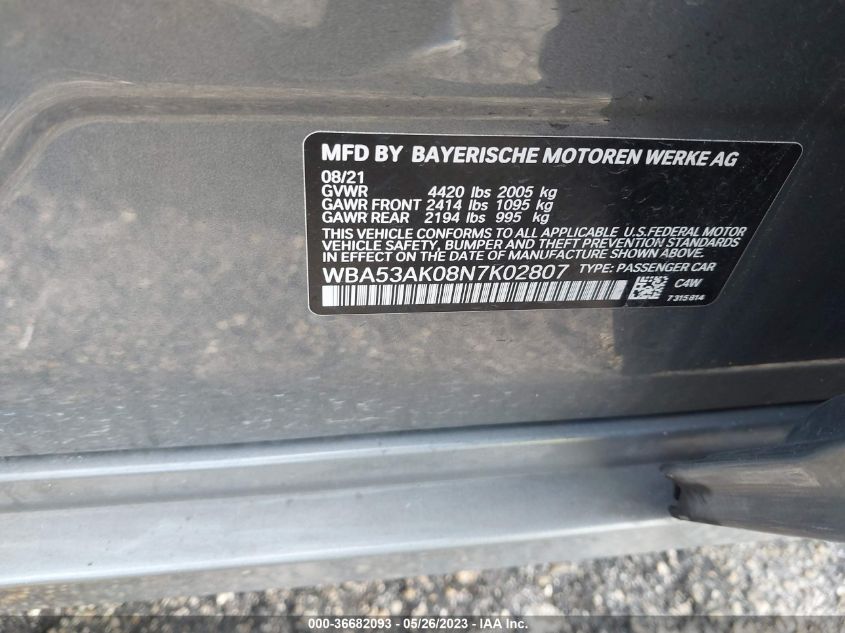 2022 BMW 2 SERIES 228I - WBA53AK08N7K02807