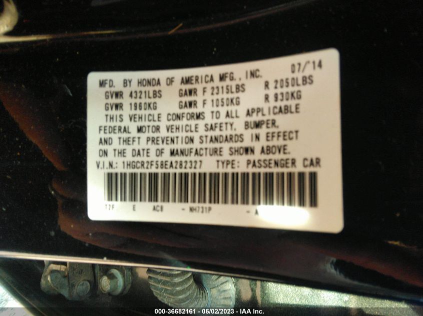 2014 HONDA ACCORD SEDAN SPORT - 1HGCR2F58EA282327