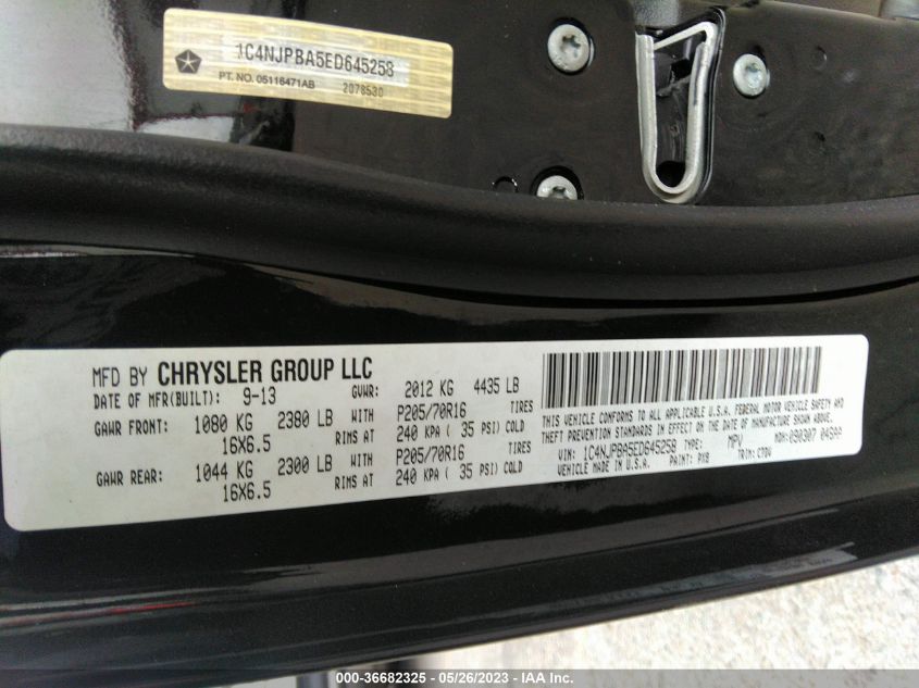 2014 JEEP PATRIOT SPORT - 1C4NJPBA5ED645258