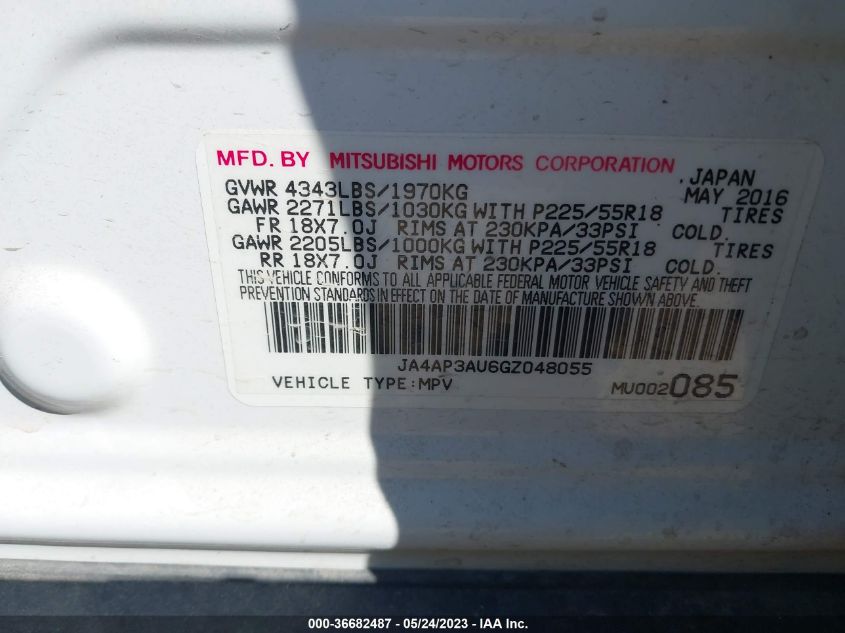 2016 MITSUBISHI OUTLANDER SPORT 2.0 ES - JA4AP3AU6GZ048055