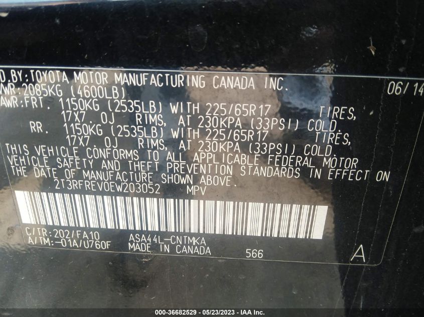 2014 TOYOTA RAV4 XLE - 2T3RFREV0EW203052