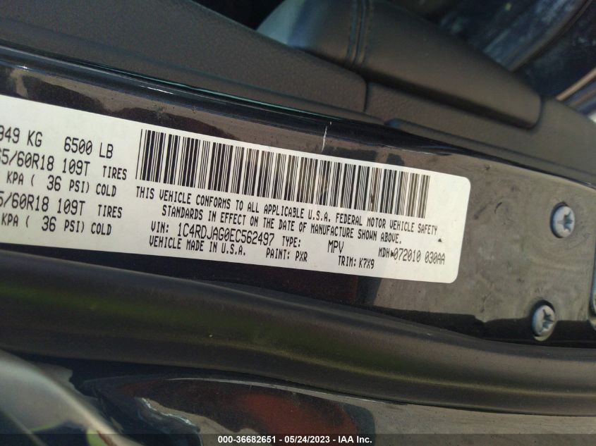 2014 DODGE DURANGO SXT - 1C4RDJAG0EC562497