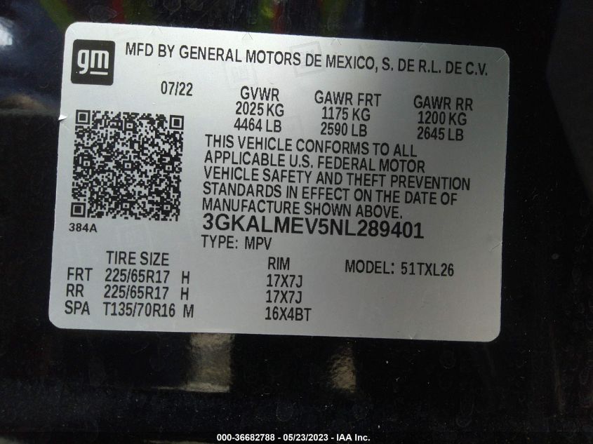 2022 GMC TERRAIN SLE - 3GKALMEV5NL289401