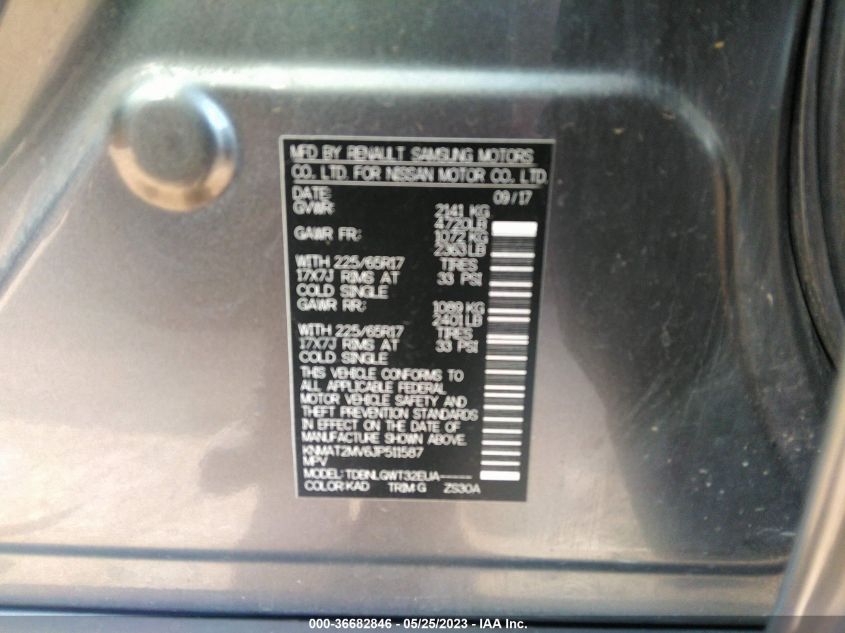 2018 NISSAN ROGUE SV - KNMAT2MV6JP511587