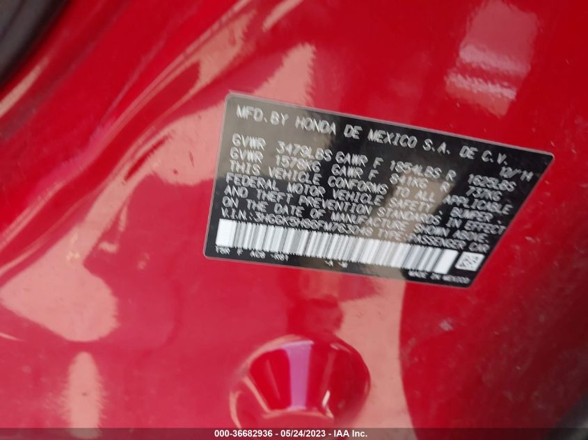 2015 HONDA FIT EX-L/EX - 3HGGK5H86FM763048