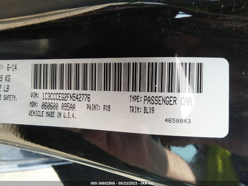 2015 CHRYSLER 200 C - 1C3CCCEG2FN542776