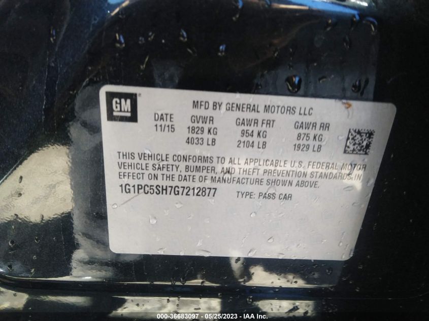 2016 CHEVROLET CRUZE LIMITED LS - 1G1PC5SH7G7212877