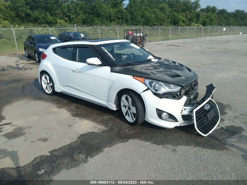 2013 HYUNDAI VELOSTER TURBO W/BLACK INT - KMHTC6AE7DU162042