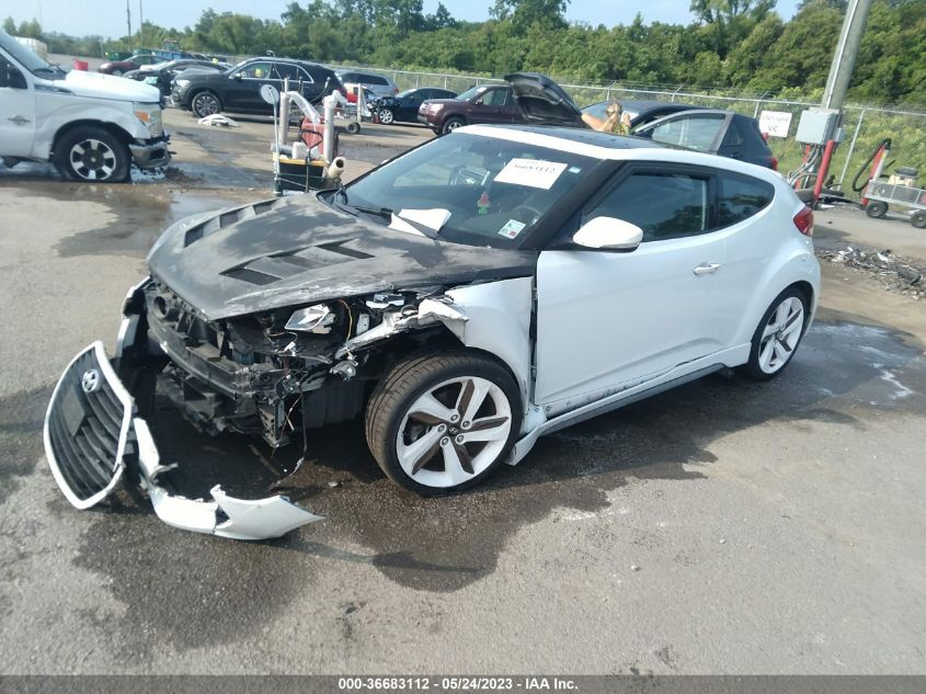 2013 HYUNDAI VELOSTER TURBO W/BLACK INT - KMHTC6AE7DU162042