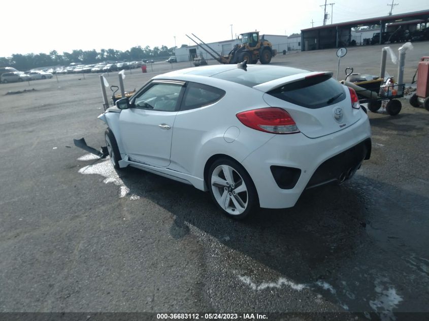 2013 HYUNDAI VELOSTER TURBO W/BLACK INT - KMHTC6AE7DU162042