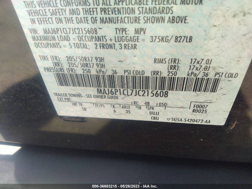 2018 FORD ECOSPORT SES - MAJ6P1CL7JC215608