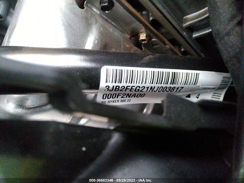 2022 CAN-AM RYKER - 3JB2FEG21NJ003817