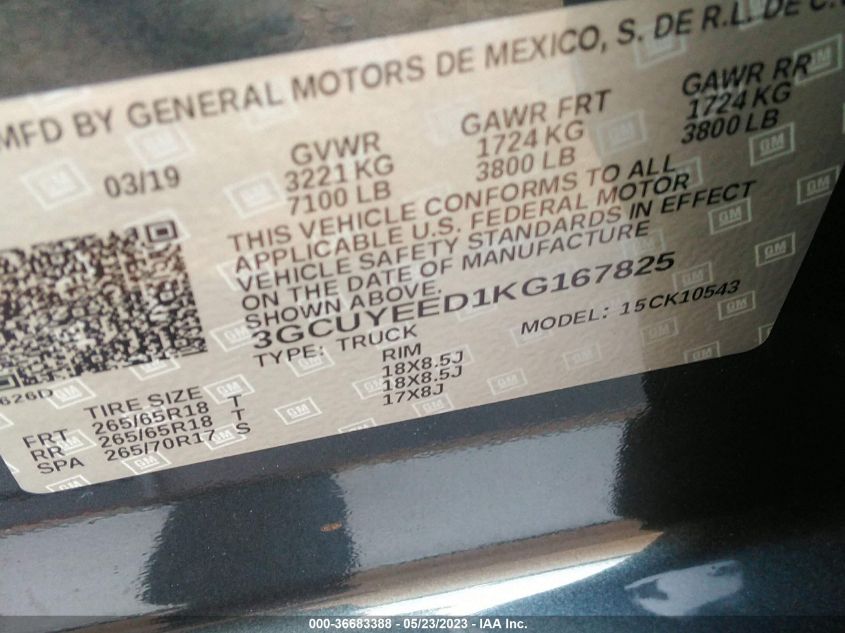 2019 CHEVROLET SILVERADO 1500 RST - 3GCUYEED1KG167825