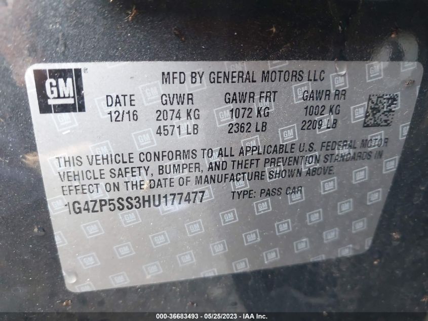 2017 BUICK LACROSSE ESSENCE - 1G4ZP5SS3HU177477