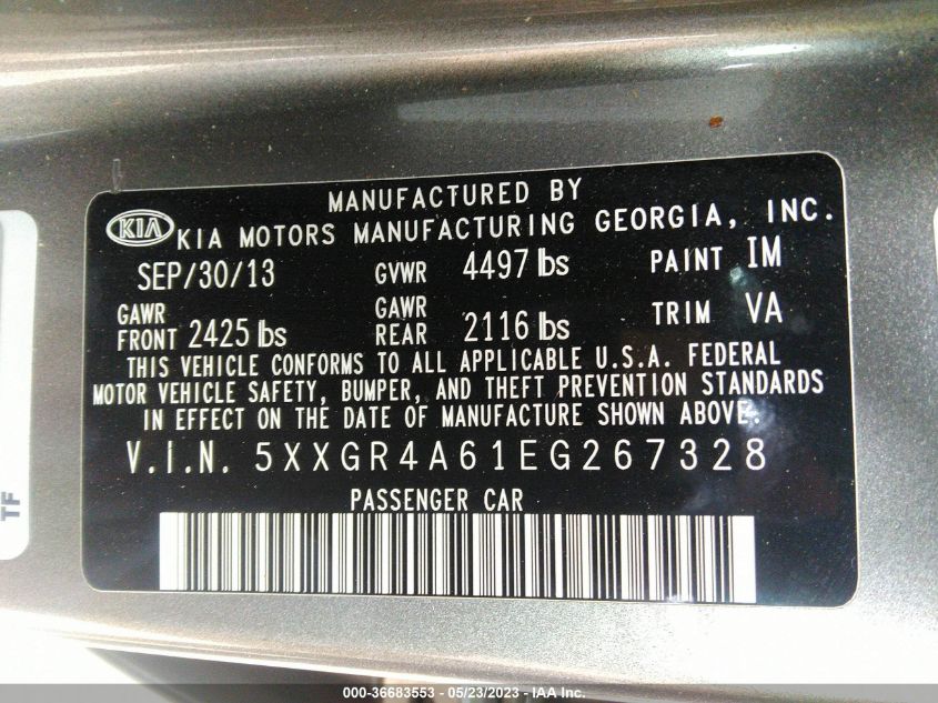 2014 KIA OPTIMA SX TURBO - 5XXGR4A61EG267328