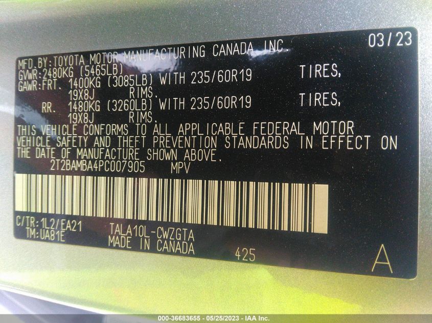 2023 LEXUS RX RX 350 - 2T2BAMBA4PC007905