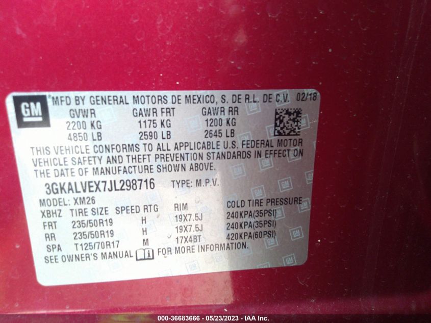 2018 GMC TERRAIN SLT - 3GKALVEX7JL298716