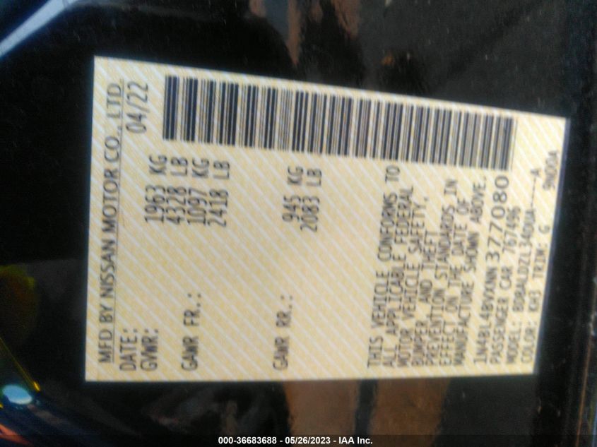 2022 NISSAN ALTIMA 2.5 S - 1N4BL4BVXNN377080