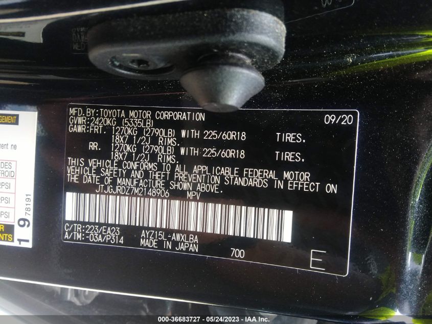 2021 LEXUS NX NX 300H - JTJGJRDZ7M2148906