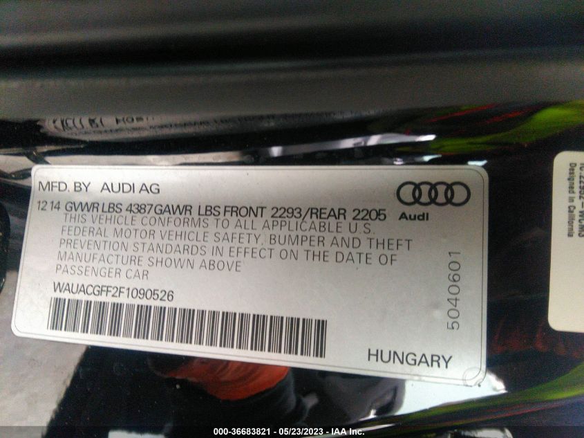 2015 AUDI A3 1.8T PREMIUM - WAUACGFF2F1090526