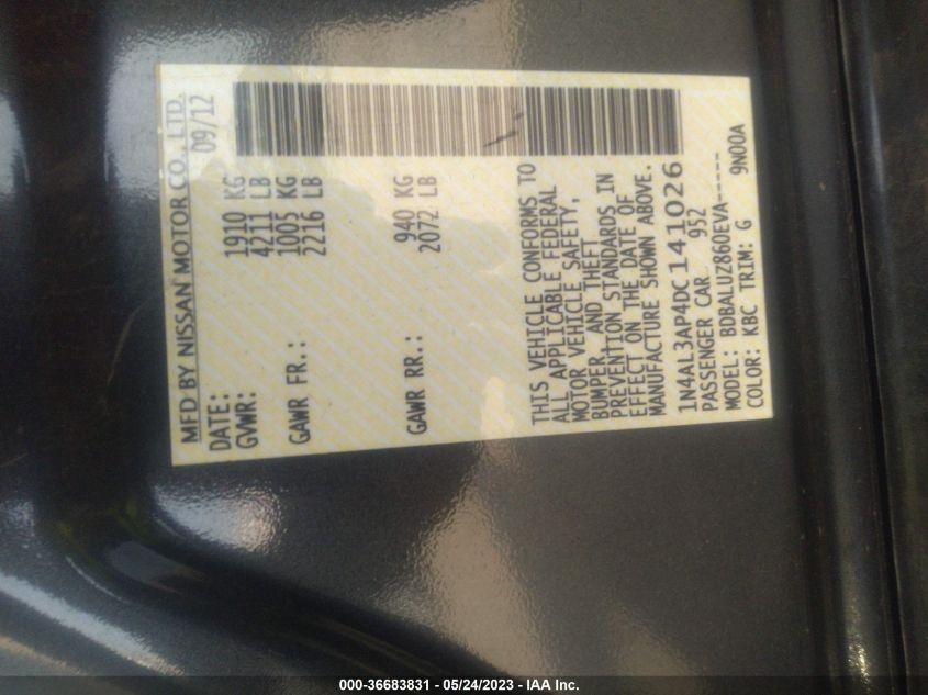 2013 NISSAN ALTIMA 2.5 SV - 1N4AL3AP4DC141026