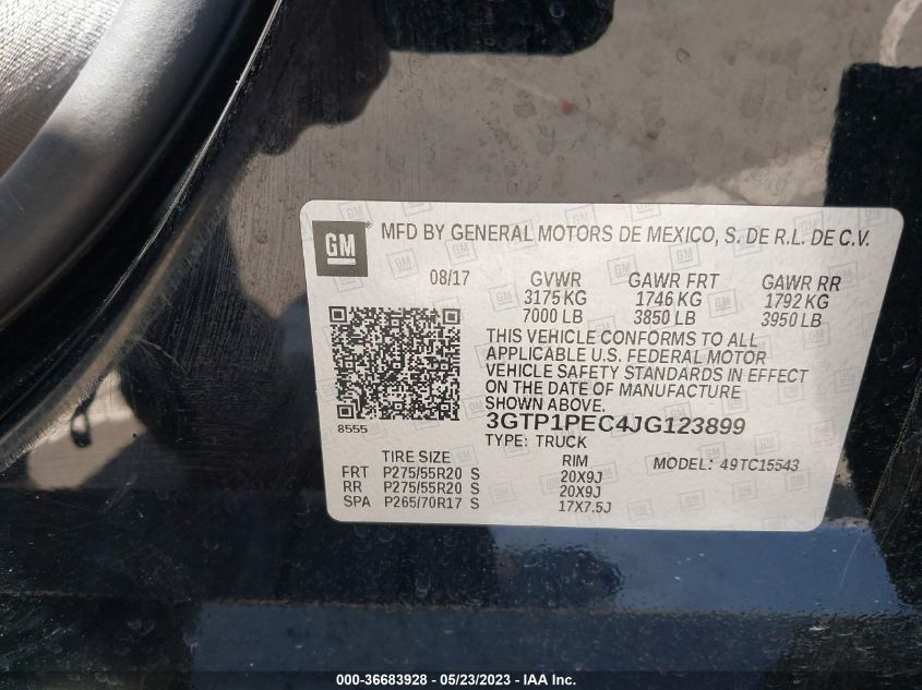 2018 GMC SIERRA 1500 DENALI - 3GTP1PEC4JG123899