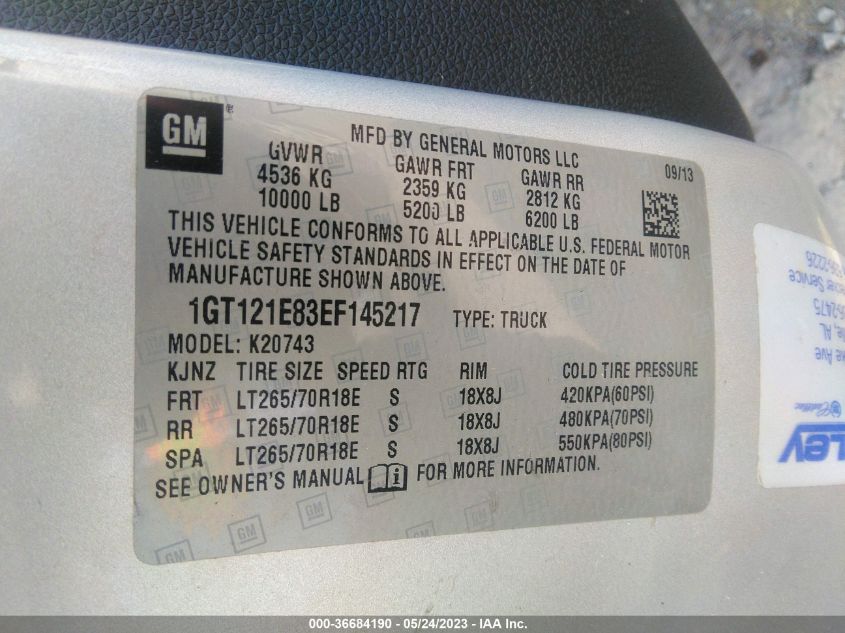 2014 GMC SIERRA 2500HD SLT - 1GT121E83EF145217
