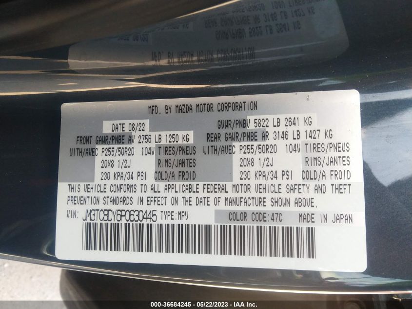 2023 MAZDA CX-9 CARBON EDITION - JM3TCBDY6P0630445