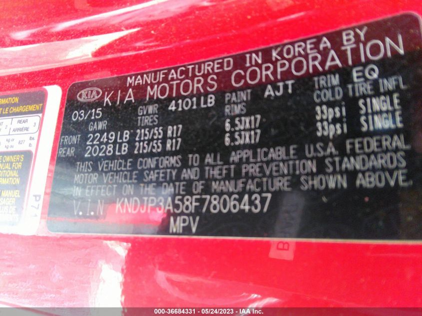 2015 KIA SOUL + - KNDJP3A58F7806437