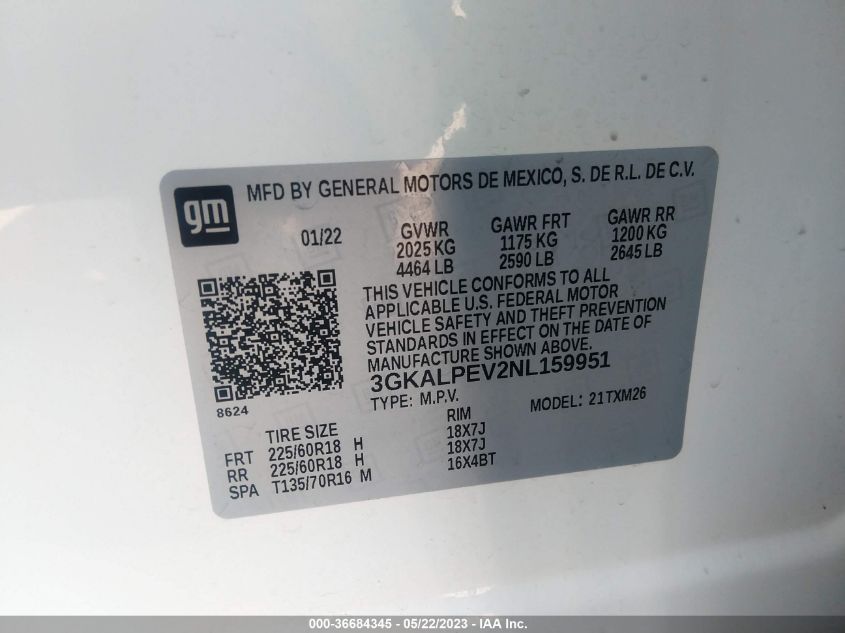 2022 GMC TERRAIN SLT - 3GKALPEV2NL159951