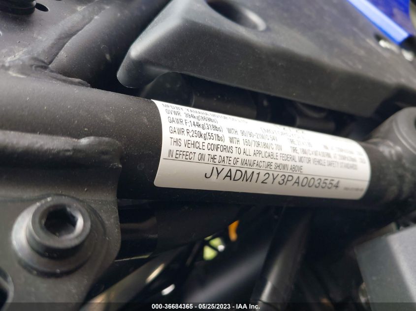 2023 YAMAHA XTZ690 JYADM12Y3PA003554