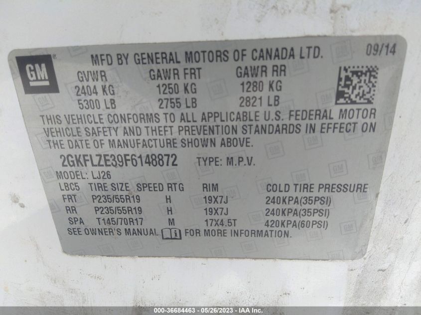 2015 GMC TERRAIN DENALI - 2GKFLZE39F6148872