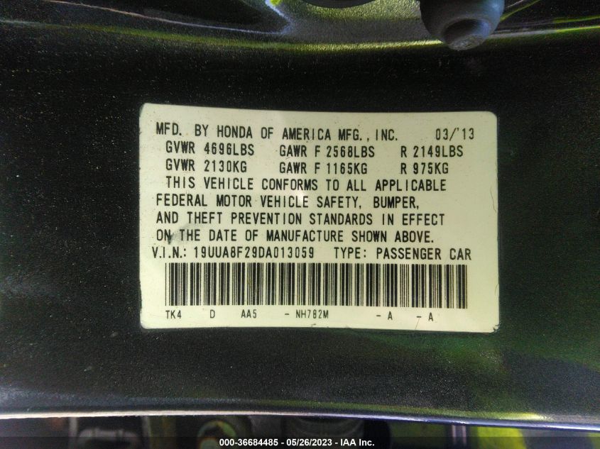 2013 ACURA TL - 19UUA8F29DA013059