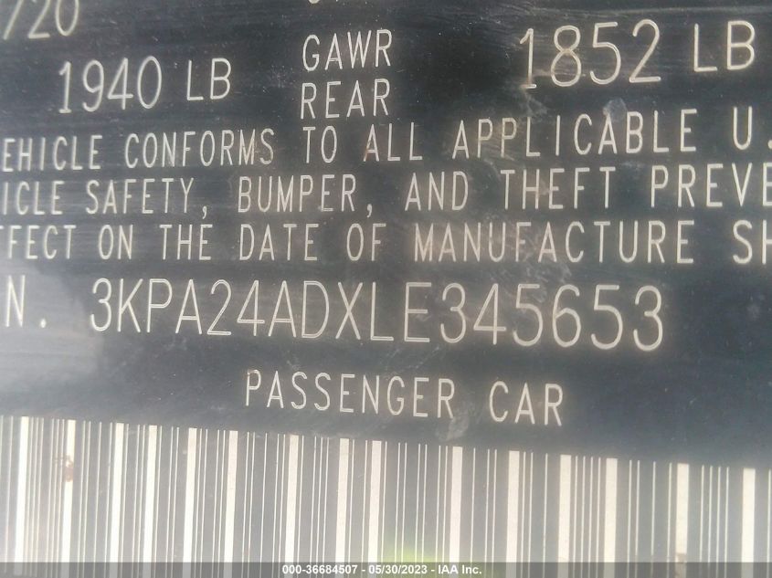 2020 KIA RIO LX - 3KPA24ADXLE345653