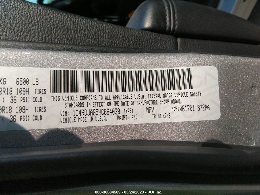 2017 DODGE DURANGO SXT - 1C4RDJAG5HC884038