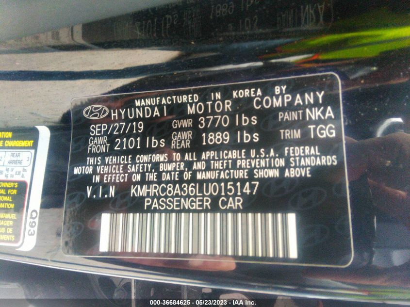2020 HYUNDAI VENUE SEL - KMHRC8A36LU015147