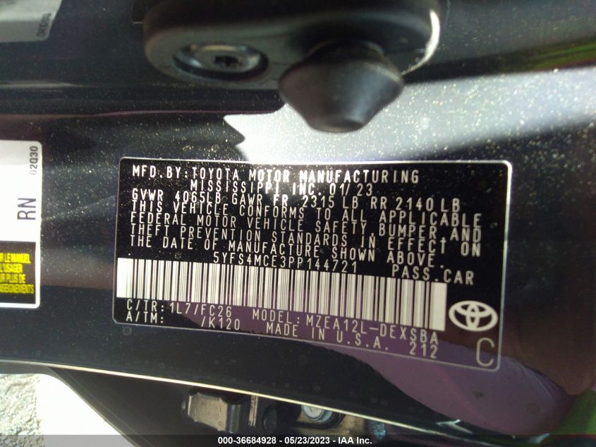 2023 TOYOTA COROLLA SE - 5YFS4MCE3PP144721