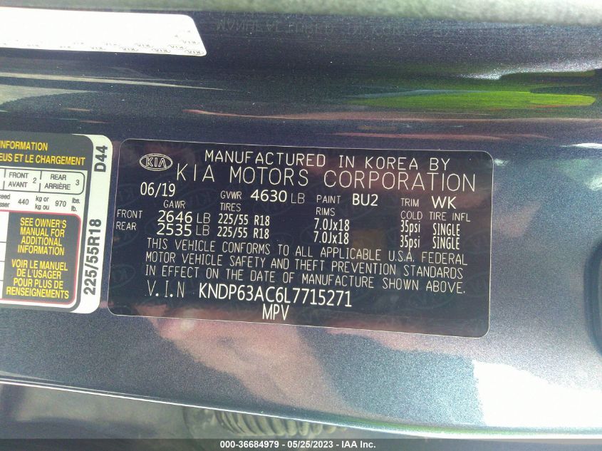 2020 KIA SPORTAGE S - KNDP63AC6L7715271
