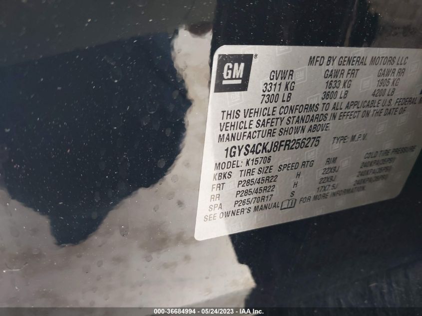 2015 CADILLAC ESCALADE PREMIUM - 1GYS4CKJ8FR256275