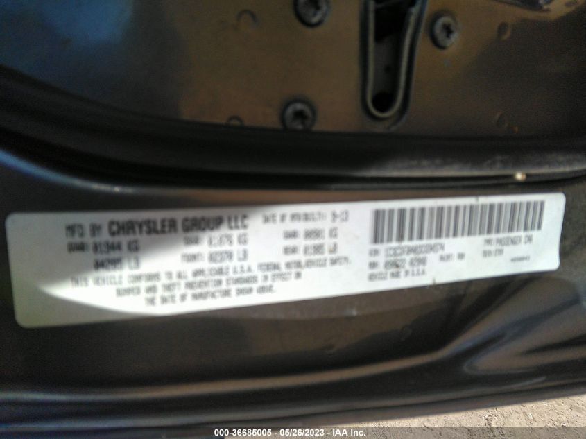 2013 DODGE DART SXT - 1C3CDFBA0DD334574