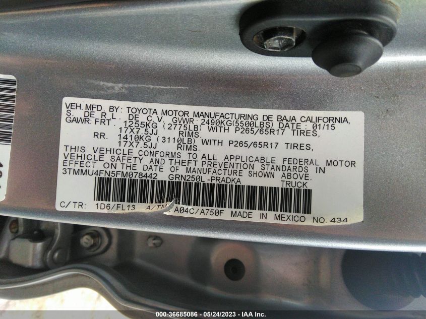2015 TOYOTA TACOMA - 3TMMU4FN5FM078442