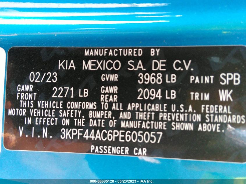 2023 KIA FORTE GT - 3KPF44AC6PE605057