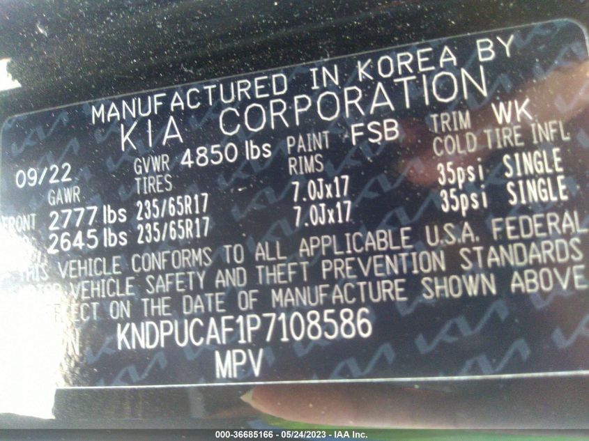 2023 KIA SPORTAGE LX - KNDPUCAF1P7108586