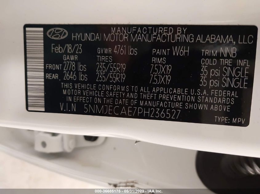 2023 HYUNDAI TUCSON LIMITED - 5NMJECAE7PH236527