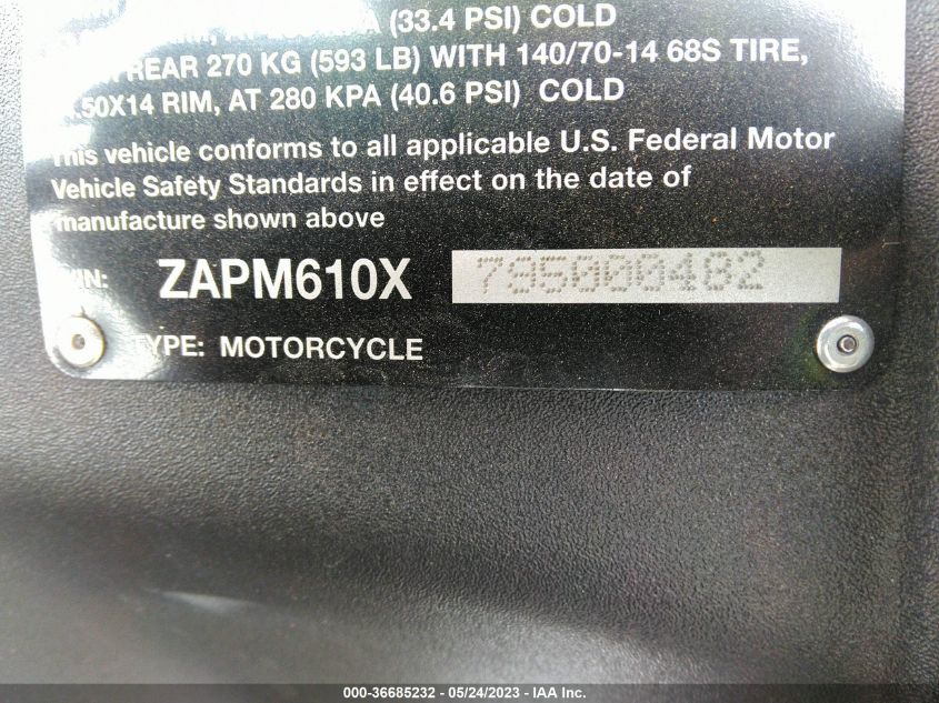 2009 PIAGGIO MP3 500 ZAPM610X795000482