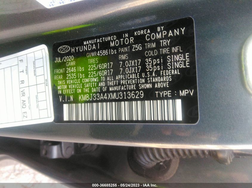 2021 HYUNDAI TUCSON VALUE - KM8J33A4XMU313629